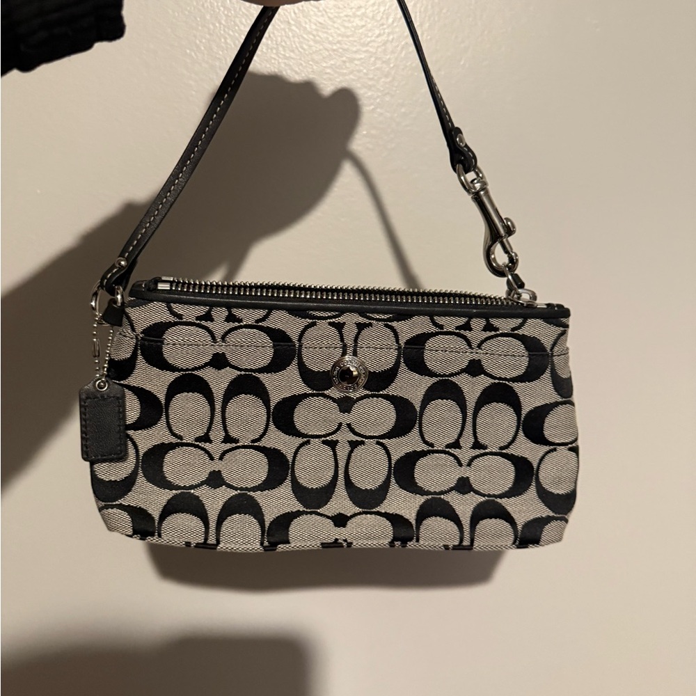 Coach Black Signature Wristlet